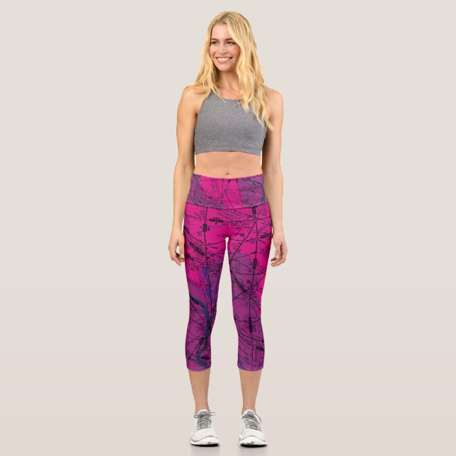 Aviation chart capri leggings (Front)