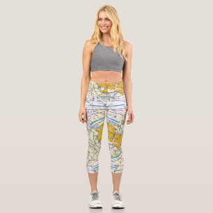 Aviation chart capri leggings
