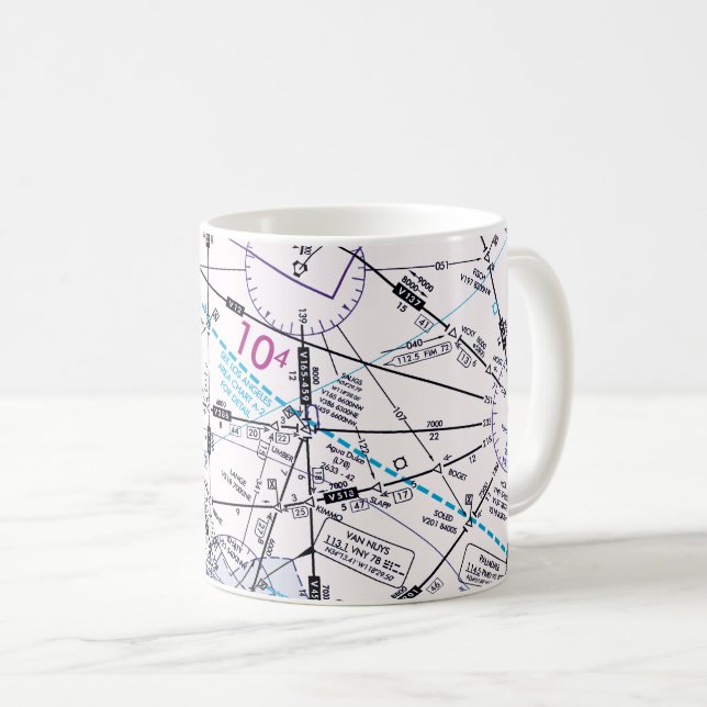 Aviation Chart Coffee Mug (Front Right)