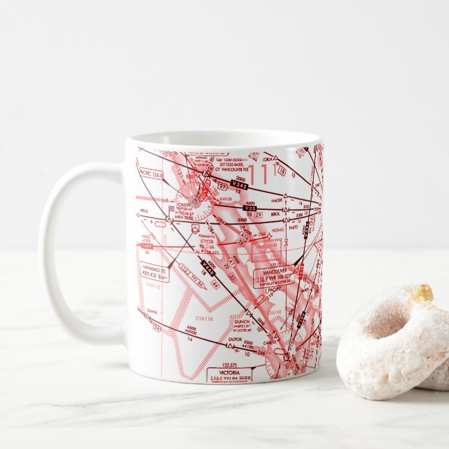 Aviation Chart coffee mug (With Donut)