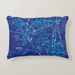 Aviation Chart Decorative Cushion