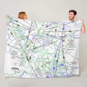 Aviation chart fleece blanket