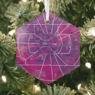Aviation Chart Glass Tree Decoration