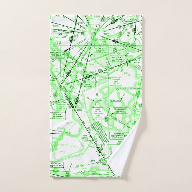 Aviation chart hand towel (Hand Towel)