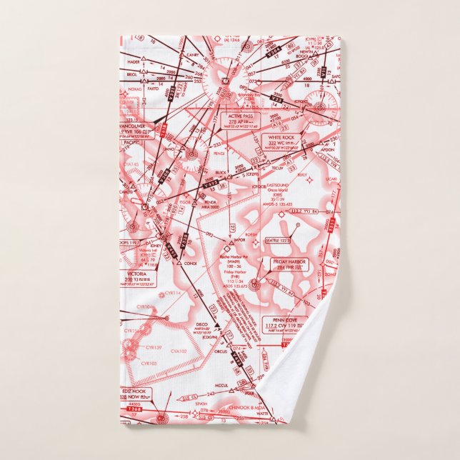 Aviation chart hand towel (Hand Towel)