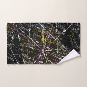 Aviation Chart Hand Towel