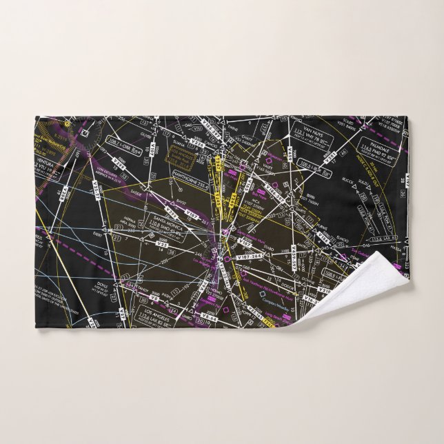 Aviation Chart Hand Towel (Hand Towel)