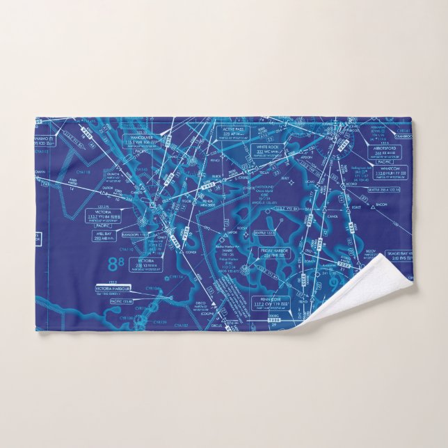Aviation Chart Hand Towel (Hand Towel)