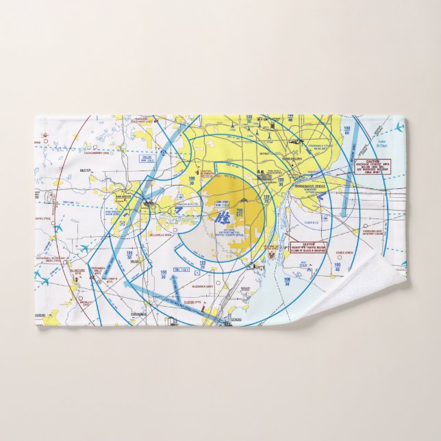 Aviation chart hand towel (Hand Towel)