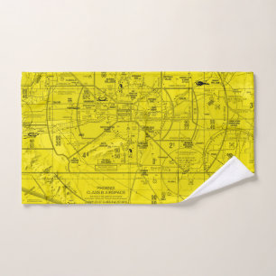 Aviation Chart Hand Towel