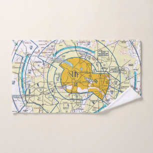 Aviation chart hand towel