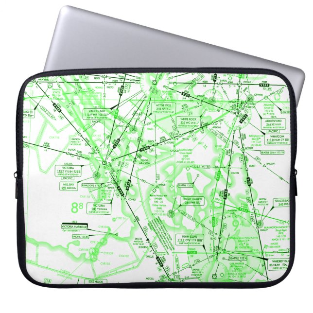 Aviation Chart Laptop Sleeve (Front)