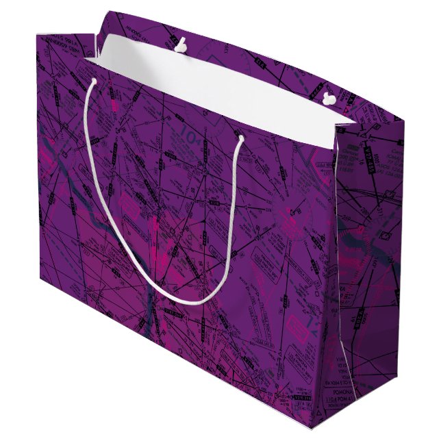 Aviation Chart Large Gift Bag (Back Angled)