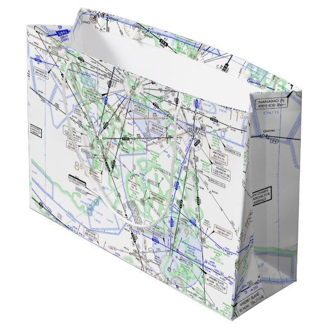 Aviation Chart Large Gift Bag (Back Angled)