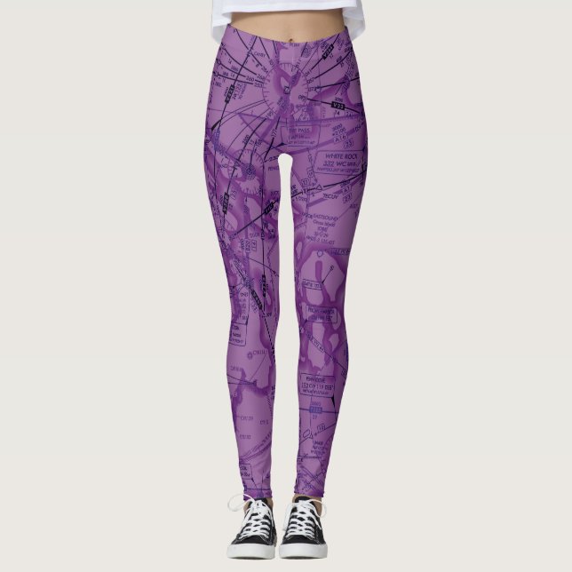Aviation Chart Leggings (Front)