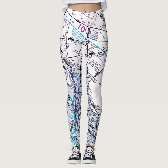 Aviation Chart Leggings (Front)