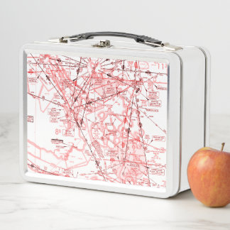 Aviation chart metal lunch box