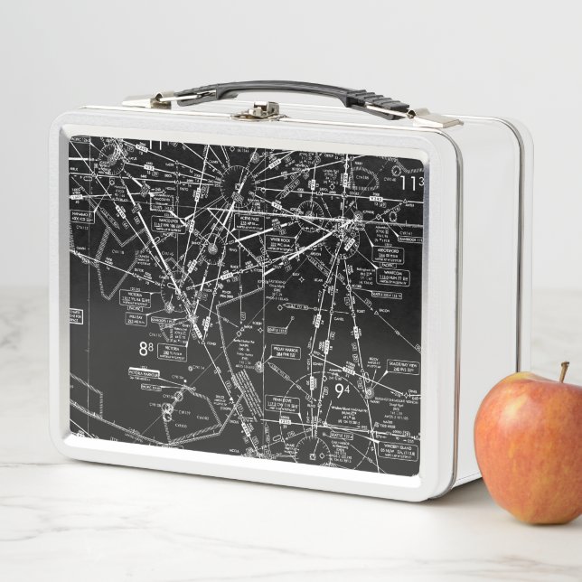 Aviation Chart Metal Lunch Box (In Situ)