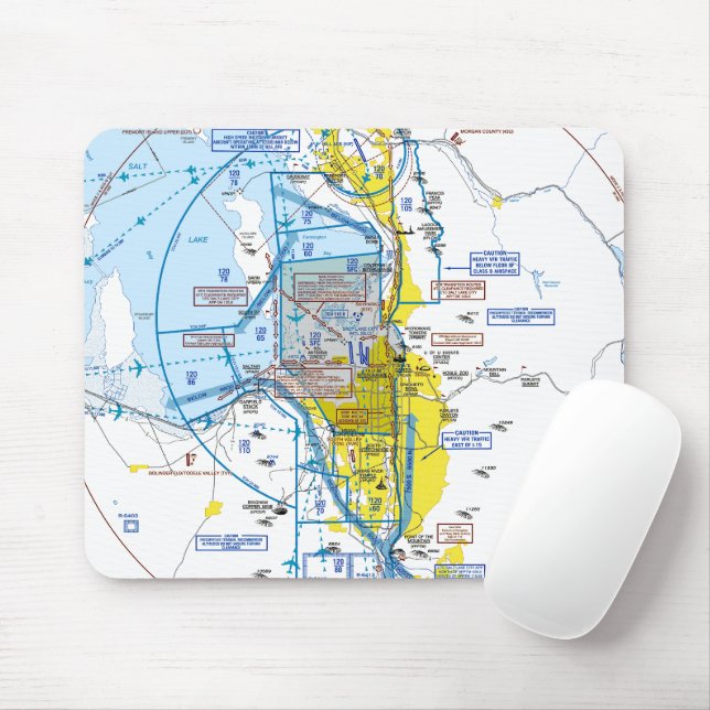 Aviation Chart Mouse Mat (With Mouse)
