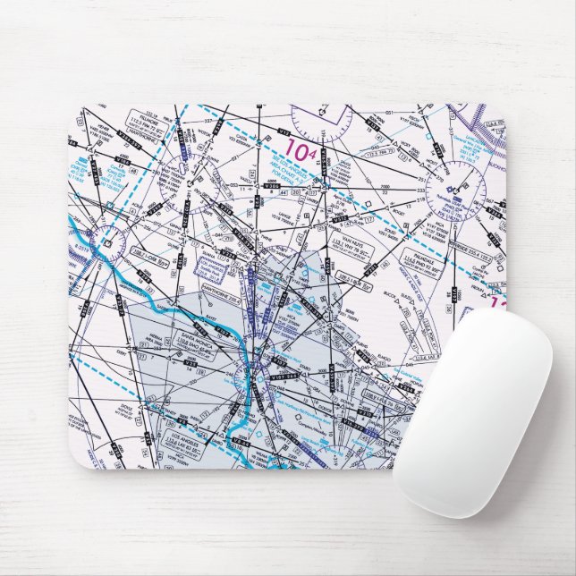 Aviation Chart Mouse Mat (With Mouse)