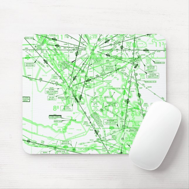 Aviation Chart Mouse Mat (With Mouse)