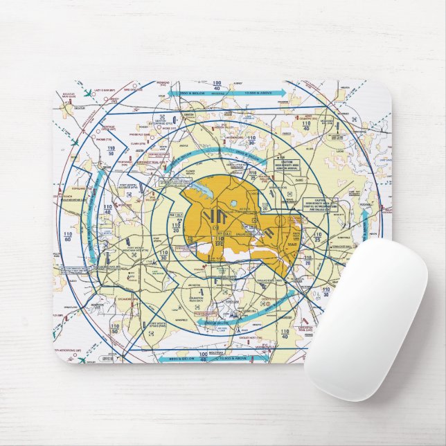 Aviation Chart Mouse Mat (With Mouse)