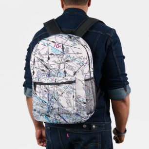Aviation Chart Printed Backpack