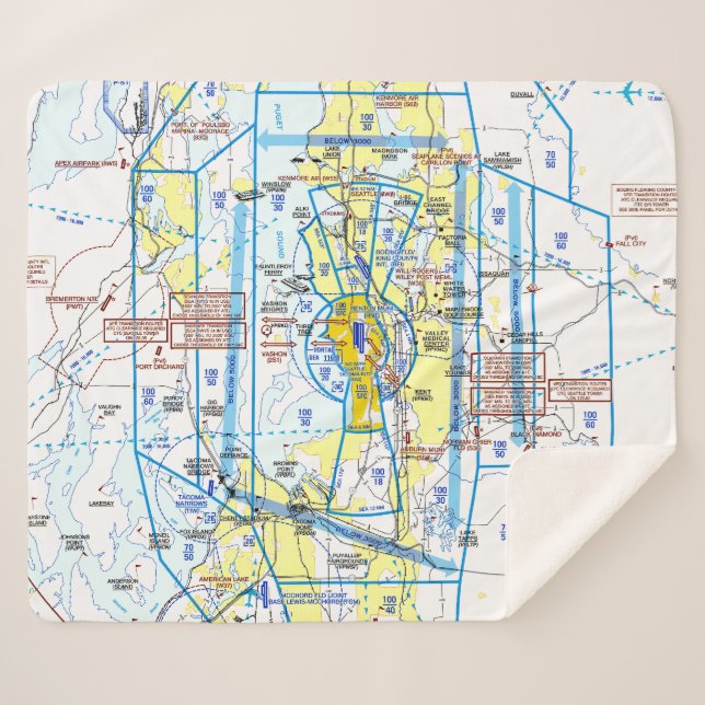 Aviation Chart Sherpa Blanket (Front (Horizontal))