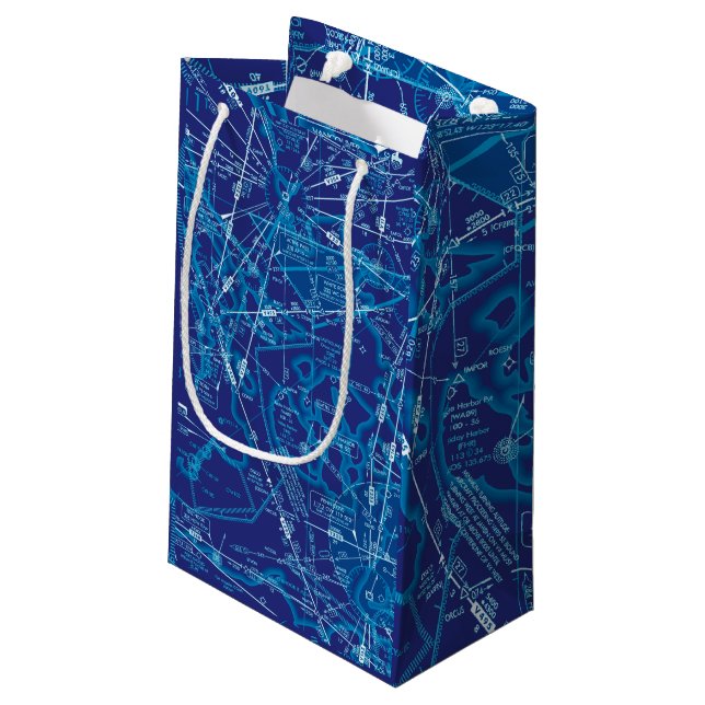 Aviation Chart Small Gift Bag (Back Angled)
