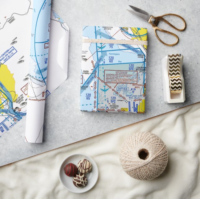 Aviation Chart Wrapping Paper (Crafts)