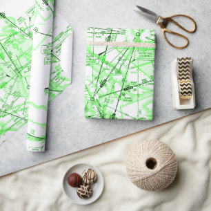 Aviation Chart wrapping paper