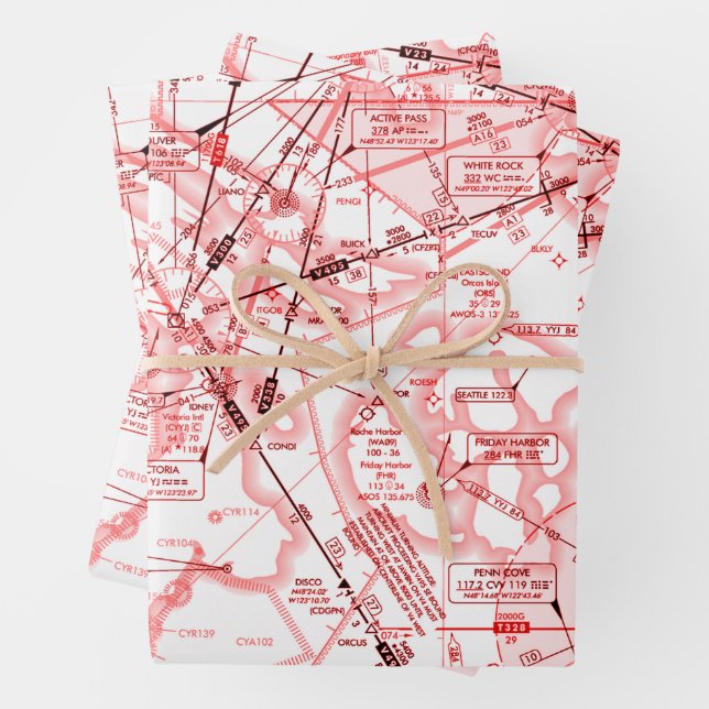 Aviation Chart Wrapping Paper Sheet (In situ)