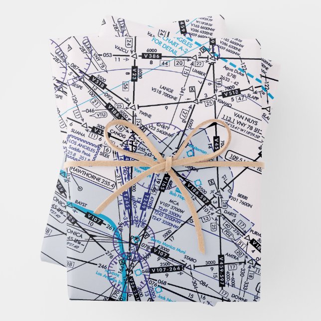 Aviation Chart Wrapping Paper Sheet (In situ)