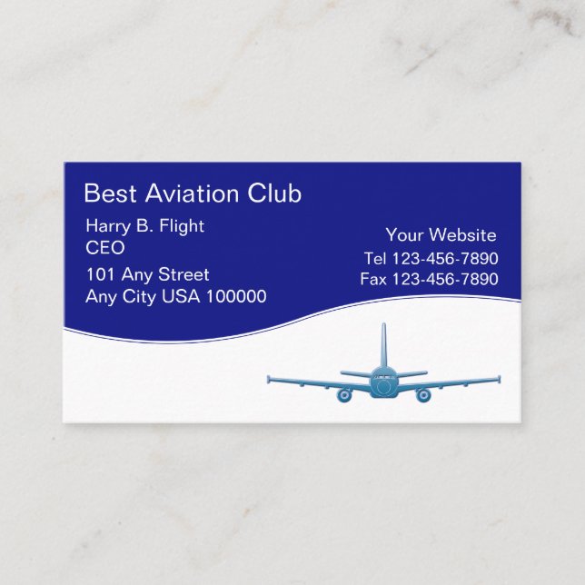Aviation Club Business Cards (Front)