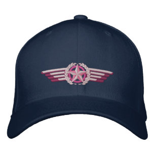 Aviation Embroidered Star Laurels Pilot Wings Embroidered Hat