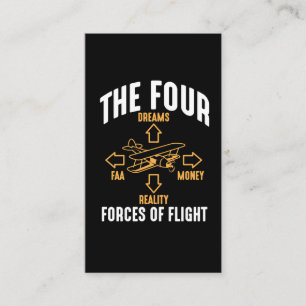 Aviation Fan Funny Pilot Four Forces of Flight Business Card