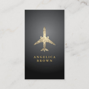 Aviation - Faux Glitter Aeroplane Business Card