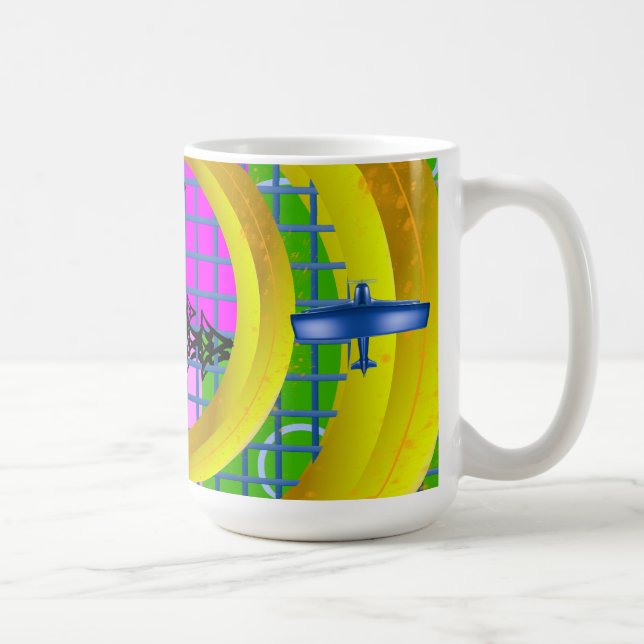 Aviation Flying Blue Red Planes Coffee Mug (Right)