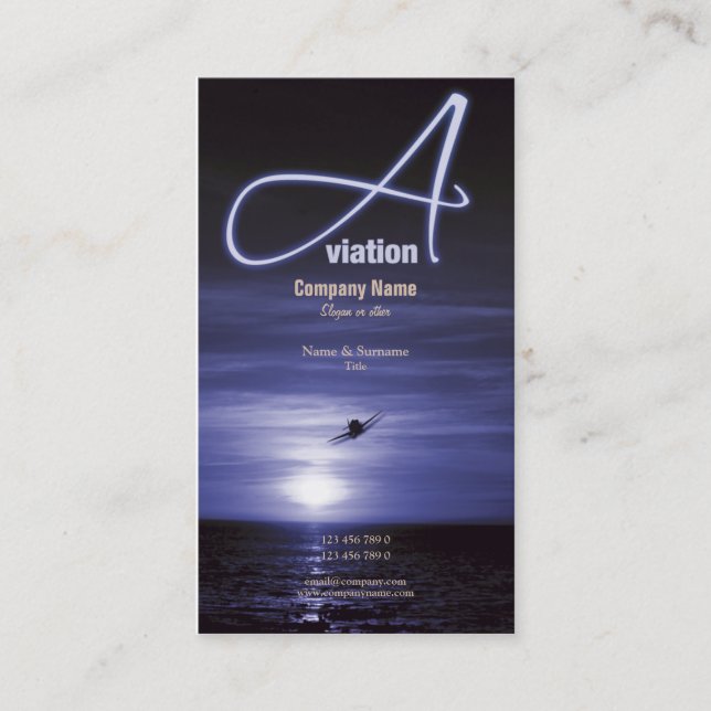 Aviation flying business marketing card (Front)