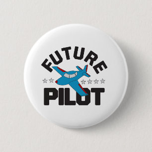 Aviation for Kids Flying High Future Pilots 6 Cm Round Badge