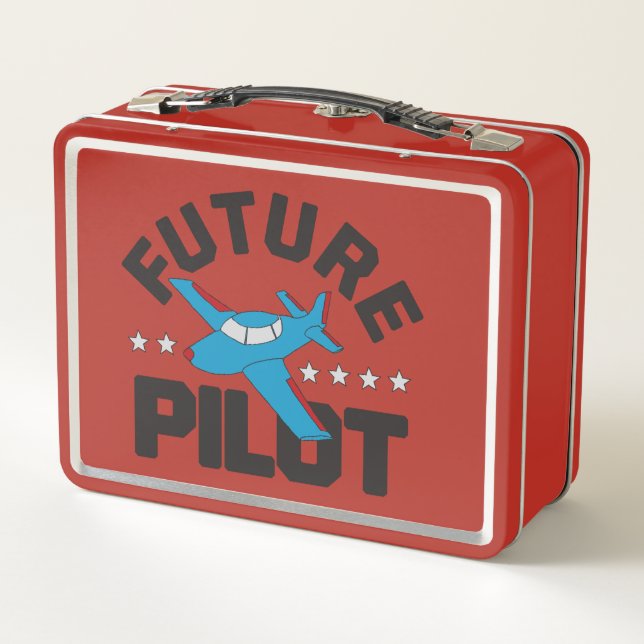 Aviation for Kids Flying High Future Pilots Metal Lunch Box (Back)