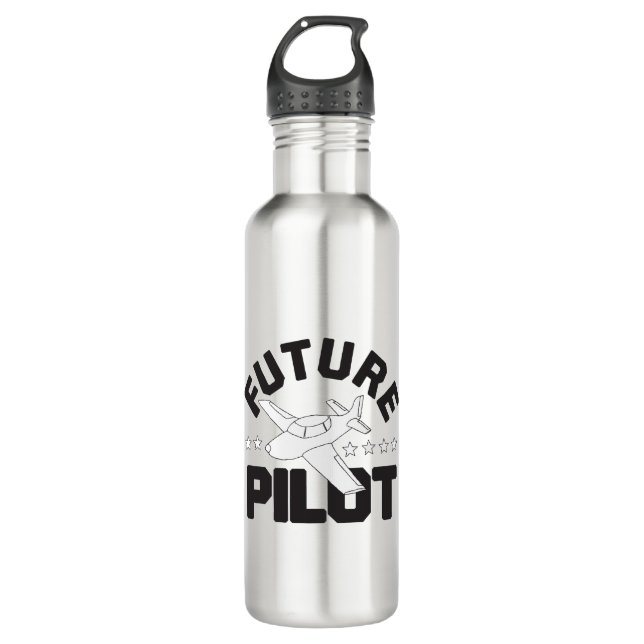 Aviation for Kids Flying High Future Pilots Plane  710 Ml Water Bottle (Front)