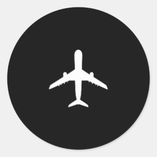 Aviation Geek Airplane Pilot Dad Classic Round Sticker