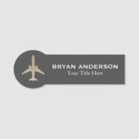 Aviation - Glitter Aeroplane Name Tag