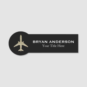 Aviation - Glitter Aeroplane Name Tag