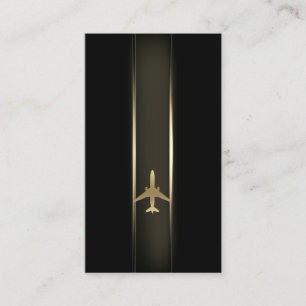 Aviation Gold Aeroplane Business Card