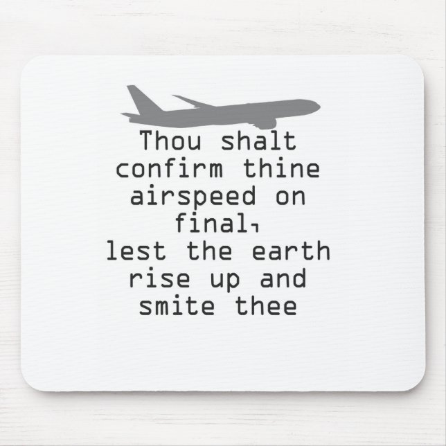 Aviation Humour Commandment Mouse Mat (Front)