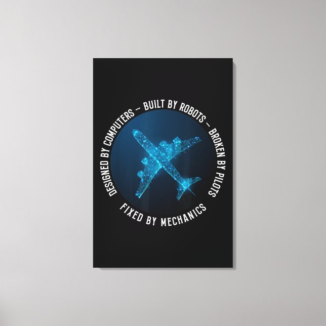 Aviation Mechanic Aircraft Engineer Technician Canvas Print (Front)