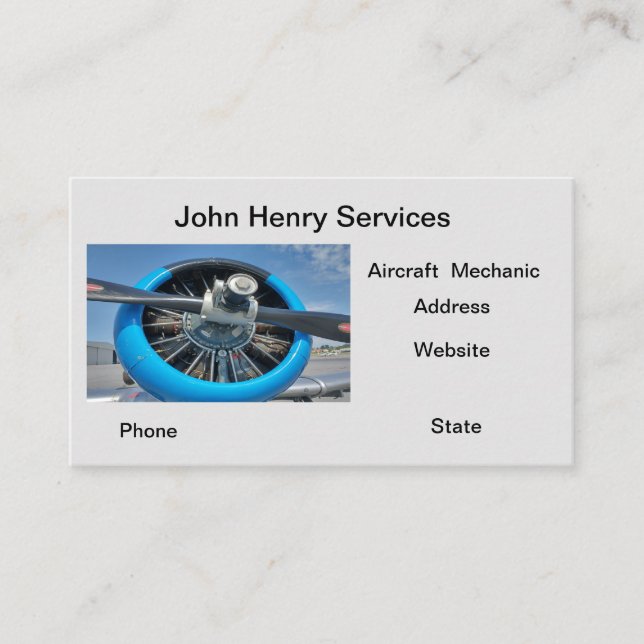 Aviation Mechanic Business Card (Front)