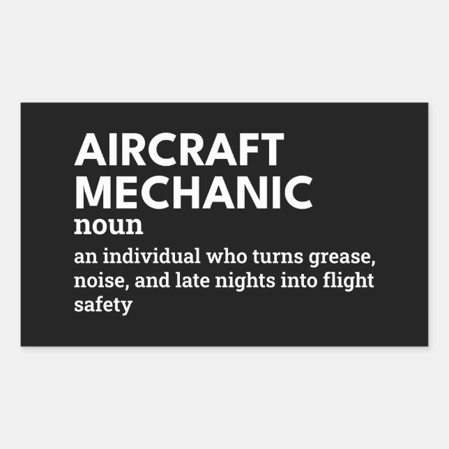 Aviation Mechanic Definition Sticker – Funny Gift (Front)